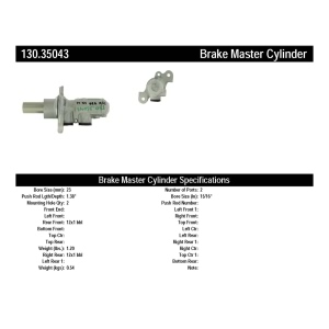 Centric Premium™ Brake Master Cylinder for 2017 Mercedes-Benz GLA250 - 130.35043