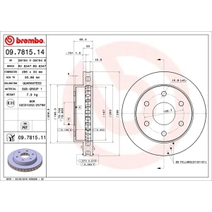 brembo UV Coated Series Front Brake Rotor for Chevrolet K1500 - 09.7815.11