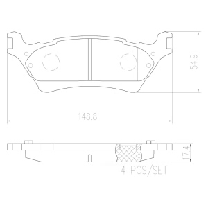 brembo Premium Ceramic Rear Disc Brake Pads for 2013 Ford F-150 - P24168N