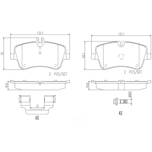 brembo Premium Ceramic Front Disc Brake Pads for 2005 Mercedes-Benz CLK320 - P50045N