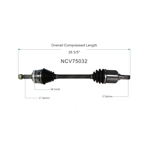 GSP North America Front Driver Side CV Axle Assembly for Kia Rondo - NCV75032