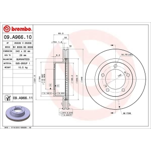 brembo UV Coated Series Front Brake Rotor for 2014 Toyota Land Cruiser - 09.A966.11