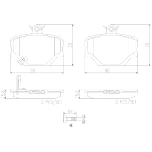 brembo Premium Ceramic Front Disc Brake Pads for Smart Fortwo - P50038N