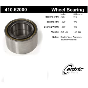 Centric Premium™ Rear Driver Side Wheel Bearing and Race Set for 2000 Cadillac DeVille - 410.62000