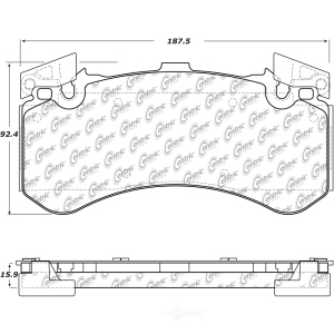 Centric Posi Quiet™ Semi-Metallic Front Disc Brake Pads for 2016 Audi A8 Quattro - 104.15750