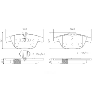 brembo Premium Ceramic Rear Disc Brake Pads for 2013 Mercedes-Benz E550 - P50068N