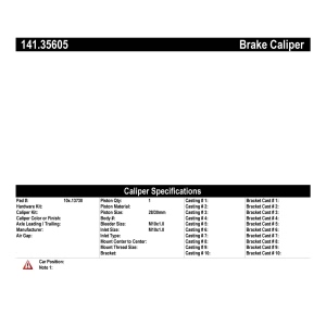 Centric Semi-Loaded Brake Caliper for 2007 Mercedes-Benz SL65 AMG - 141.35605