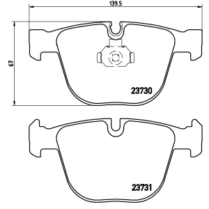 brembo Premium Low-Met OE Equivalent Rear Brake Pads for 2010 BMW M5 - P06026