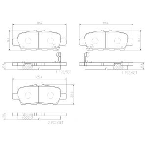 brembo Premium Ceramic Rear Disc Brake Pads for 2012 Nissan Leaf - P56087N