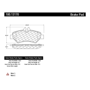 Centric Formula 100 Series™ OEM Brake Pads for 2009 Dodge Sprinter 2500 - 100.13170