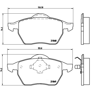 brembo Premium Low-Met OE Equivalent Brake Pads for 2006 Audi TT Quattro - P85039