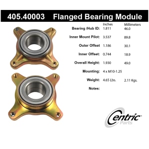 Centric Premium™ Rear Driver Side Wheel Bearing Module for 1996 Acura NSX - 405.40003