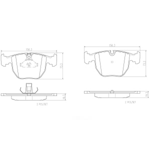 brembo Premium Ceramic Front Disc Brake Pads for BMW 540i - P06021N