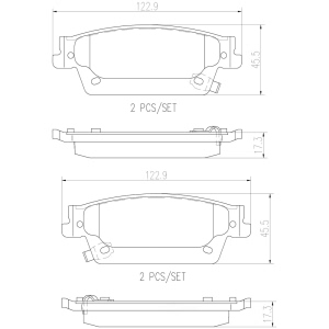 brembo Premium Ceramic Rear Disc Brake Pads for 2009 Cadillac SRX - P09020N