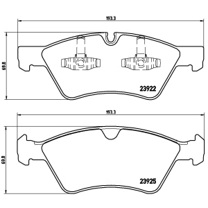 brembo Premium Low-Met OE Equivalent Front Brake Pads for 2006 Mercedes-Benz ML350 - P50063