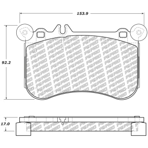 Centric Posi Quiet Pro™ Semi-Metallic Front Disc Brake Pads for 2017 Mercedes-Benz CLS550 - 500.16340