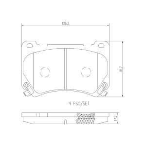 brembo Premium Ceramic Front Disc Brake Pads for 2012 Hyundai Genesis - P30052N