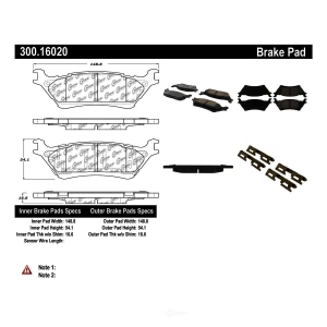 Centric Premium™ Semi-Metallic Brake Pads With Shims And Hardware for 2020 Ford F-150 - 300.16020