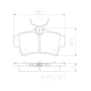 brembo Premium Ceramic Rear Disc Brake Pads for 1997 Ford Mustang - P24155N