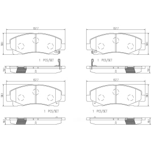 brembo Premium Ceramic Front Disc Brake Pads for 2008 Honda Ridgeline - P28073N