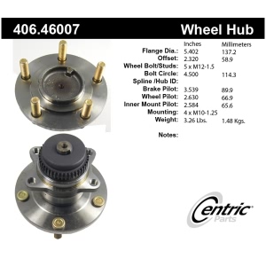 Centric Premium™ Rear Driver Side Non-Driven Wheel Bearing and Hub Assembly for 2004 Mitsubishi Diamante - 406.46007