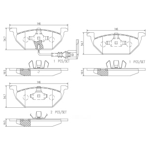 brembo Premium Ceramic Front Disc Brake Pads for 2006 Volkswagen Beetle - P85072N