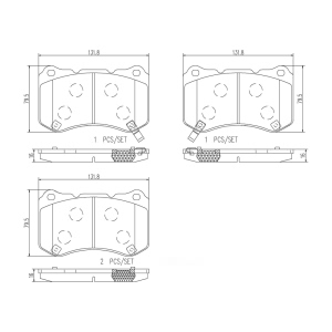 brembo Premium Ceramic Front Disc Brake Pads for Acura TL - P28059N