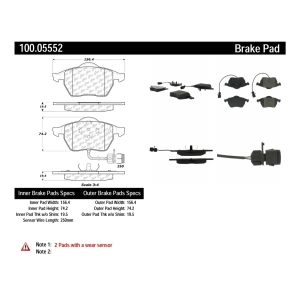 Centric Formula 100 Series™ OEM Brake Pads for Audi RS4 - 100.05552