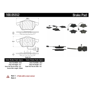 Centric Formula 100 Series™ OEM Brake Pads for 1999 Audi A8 - 100.05552
