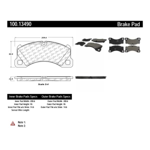 Centric Formula 100 Series™ OEM Brake Pads for 2015 Porsche Macan - 100.13490
