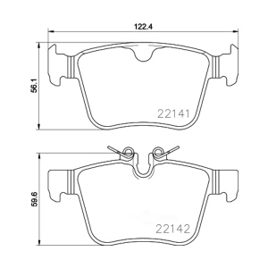 brembo Premium Low-Met OE Equivalent Rear Brake Pads for Volvo V90 Cross Country - P86029