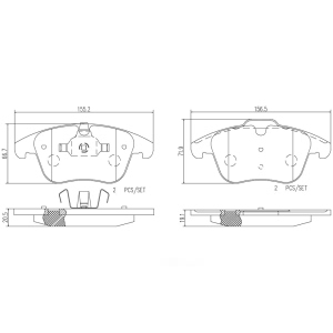 brembo Premium Ceramic Front Disc Brake Pads for Land Rover LR2 - P24076N