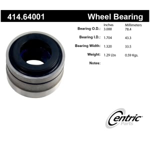 Centric Premium™ Rear Axle Shaft Repair Bearing for 1995 GMC C2500 - 414.64001