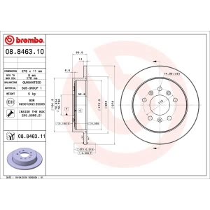 brembo UV Coated Series Rear Brake Rotor for 2002 Oldsmobile Intrigue - 08.8463.11