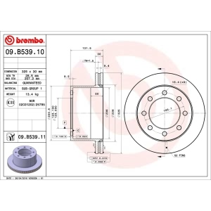 brembo OE Replacement Rear Brake Rotor for 2002 GMC Sierra 3500 - 09.B539.10