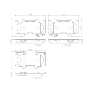 brembo Premium Ceramic Front Disc Brake Pads for 2013 Toyota 4Runner - P83066N