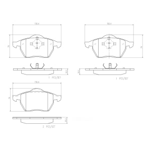 brembo Premium Ceramic Front Disc Brake Pads for 1997 Audi A4 Quattro - P85036N