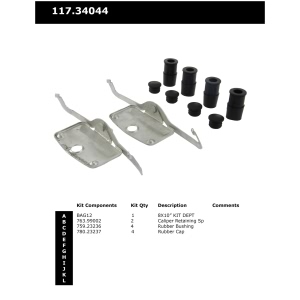 Centric Front Disc Brake Hardware Kit for 2016 BMW 528i - 117.34044