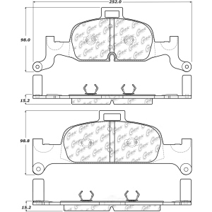 Centric Posi Quiet™ Semi-Metallic Brake Pads for 2017 Audi A4 Quattro - 104.18970