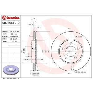 brembo OE Replacement Front Brake Rotor for 2004 Chrysler Pacifica - 09.B661.10