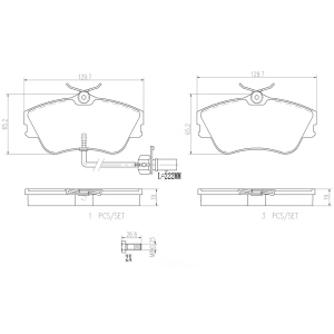 brembo Premium Ceramic Front Disc Brake Pads for 2002 Volkswagen EuroVan - P85029N