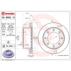 brembo UV Coated Series Rear Brake Rotor for 2003 Ford F-350 Super Duty - 09.8860.11