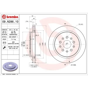 brembo UV Coated Series Rear Brake Rotor for 2008 Cadillac CTS - 09.N286.11