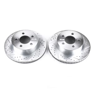 Power Stop PowerStop Evolution Performance Drilled, Slotted& Plated Brake Rotor Pair for 2006 Jeep Wrangler - AR8745XPR