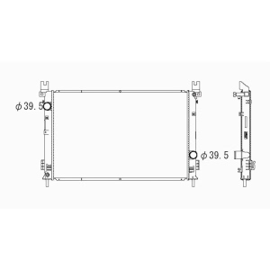 TYC Engine Coolant Radiator for Chrysler - 2702