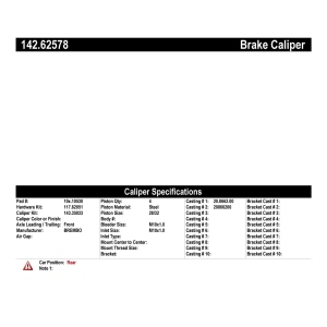 Centric Posi Quiet™ Loaded Brake Caliper for 2011 Cadillac STS - 142.62578