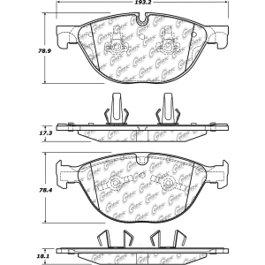 Centric Posi Quiet™ Semi-Metallic Front Disc Brake Pads for 2020 Jaguar F-Type - 104.17500