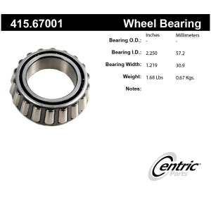 Centric Premium™ Rear Passenger Side Inner Wheel Bearing for 1988 Dodge D350 - 415.67001