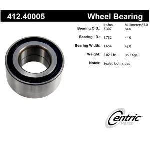 Centric Premium™ Wheel Bearing for Acura Legend - 412.40005
