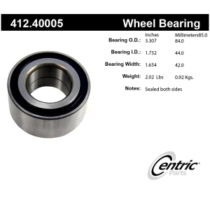 Centric Premium™ Wheel Bearing for 1992 Honda Prelude - 412.40005